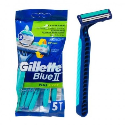 GILLETE BLUE II PLUS PIVOT RAZOR -5CT/ PACK